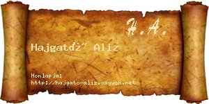Hajgató Aliz névjegykártya
